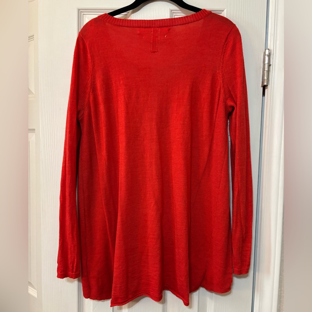 Max Studio Red 100% Extra Fine Merino Wool Soft Casual Long Sleeve Sweater Sz 1X - Picture 5 of 11